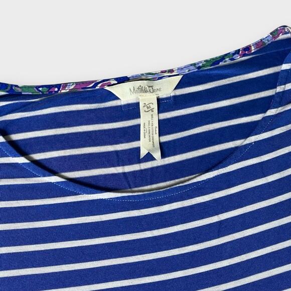 Matilda Jane Women’s The Road Ahead Blue and White Striped Maxi Dress Medium - Picture 8 of 13
